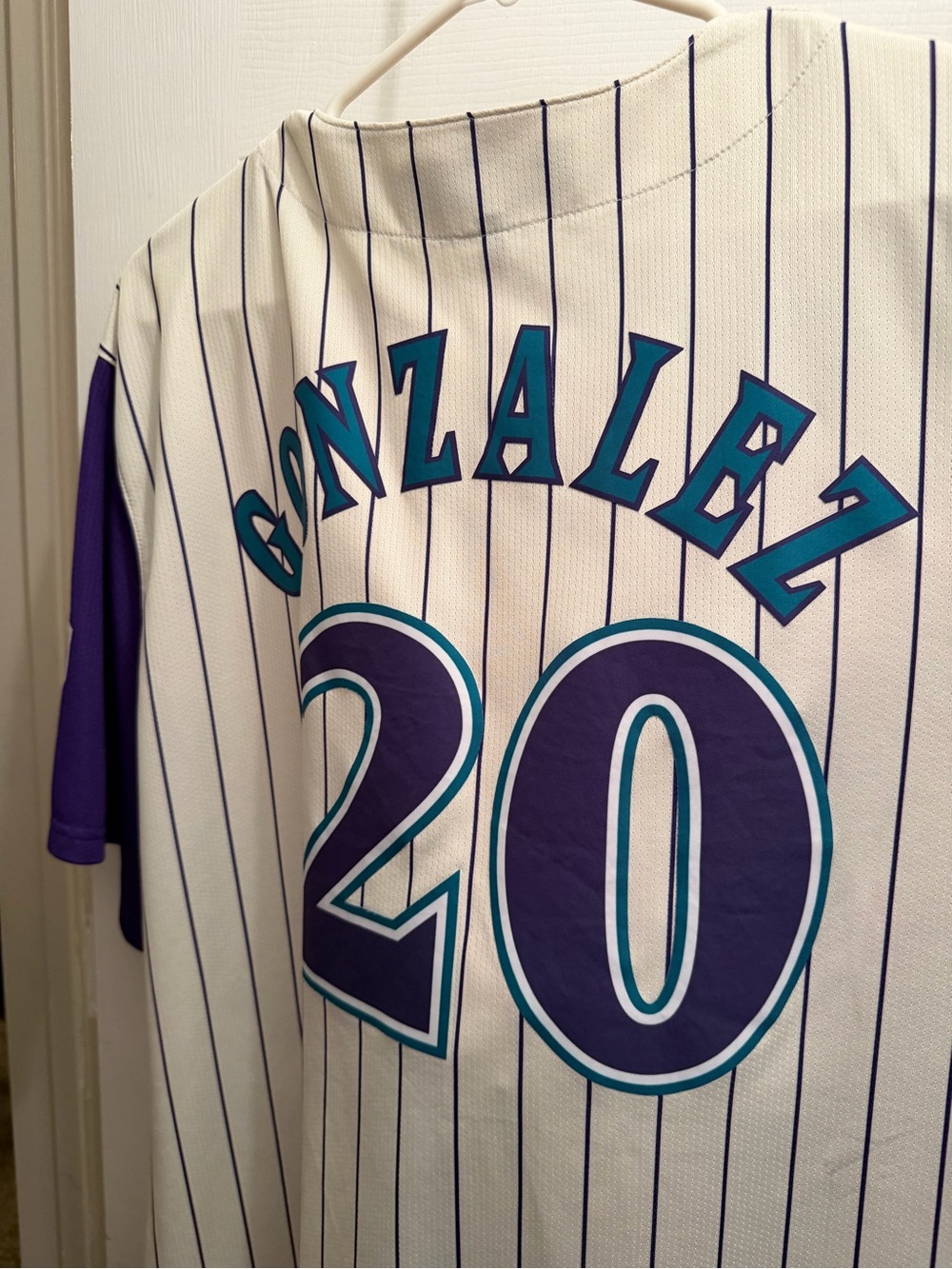 Luis Gonzalez #20 Pinstripe Baseball Jersey